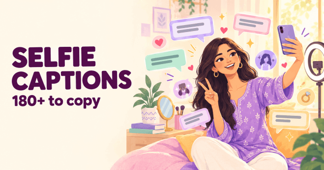 180+ Selfie Captions for Instagram (Cute, Funny, Hindi)